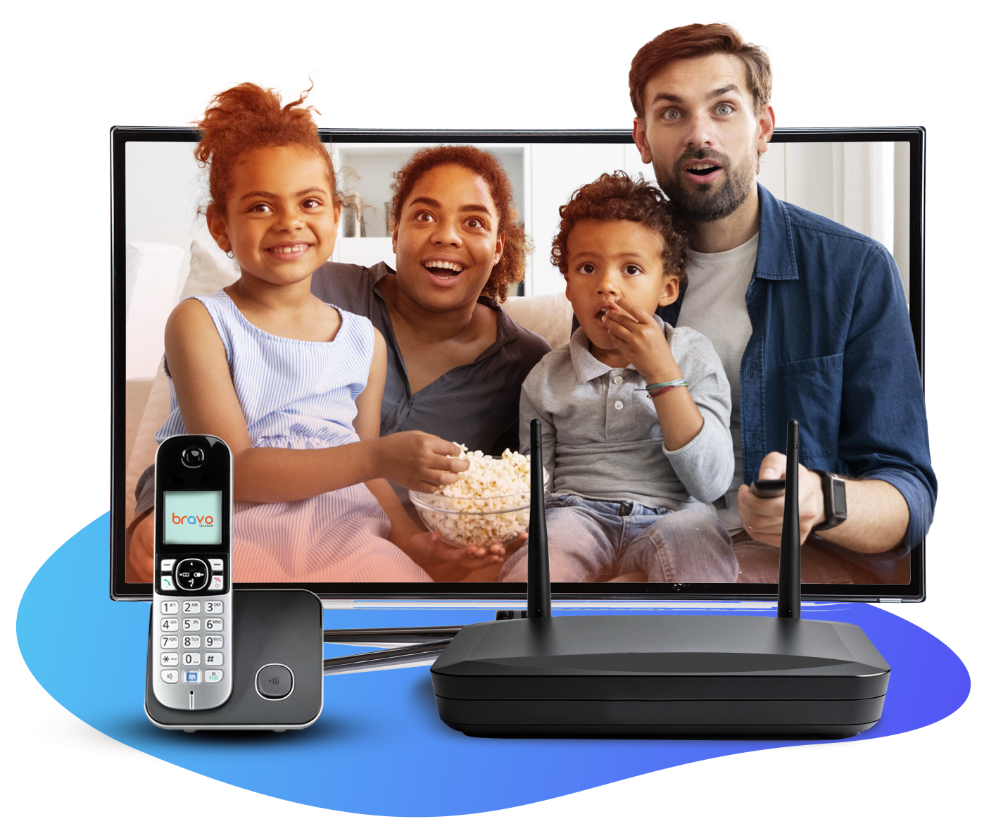 Forfaits internet et TV de Bravo Telecom disponibles sur télé, tablette et mobile