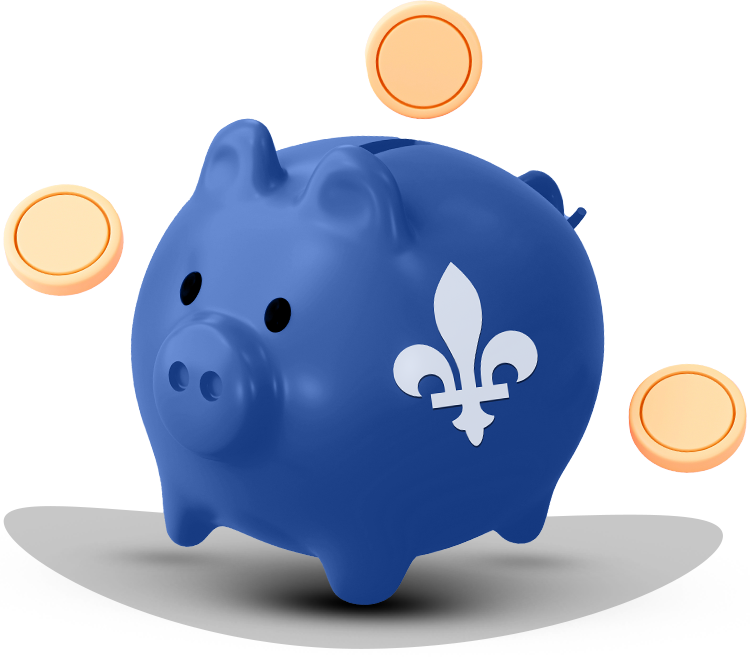 Icône d'économies représentant un forfait internet et tv pas cher au Québec.