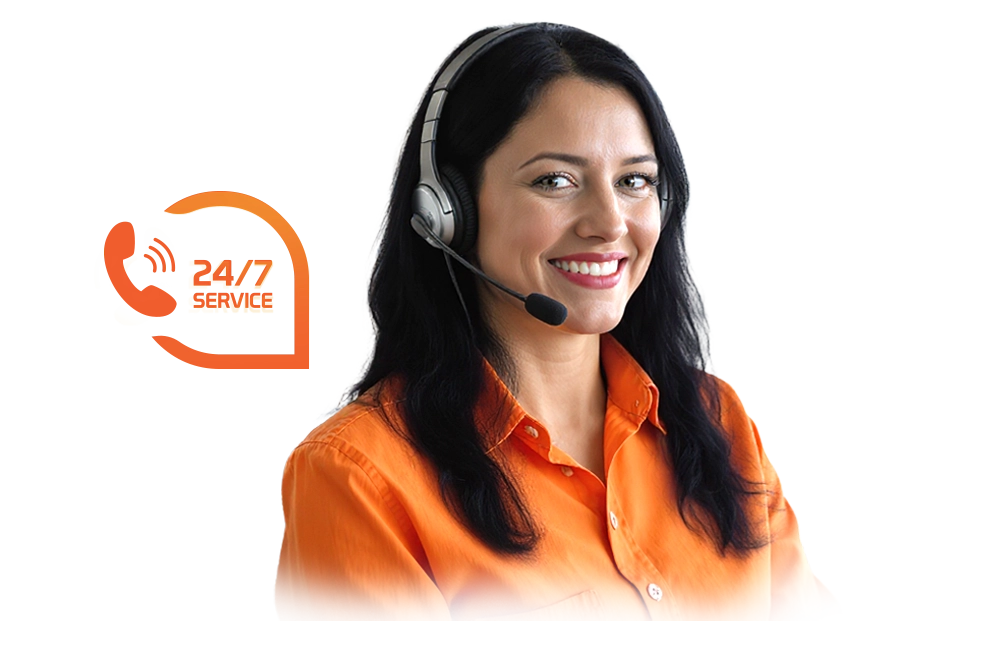 Une agente du support client francophone de Bravo Telecom à Montréal répondant à un appel